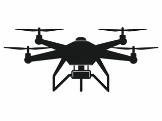 Drone silhouette vector illustration, helicopter silhouette vector