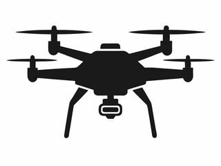 Drone silhouette vector illustration, helicopter silhouette vector