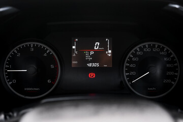 car​ instrument panel, car​ speed motor of​ night, car​ dashboard​ modern​ automobile...