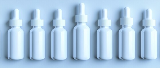 Assorted white bottles for cosmetics and skincare isolated on white background minimalist style 3D illustration