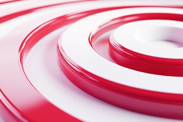 Classic red and white target icon, symbolizing focus, precision, and goal-setting, perfect for themes of achievement and direction