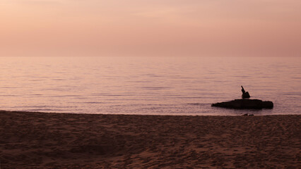 Calm sea in the evening silence, relax