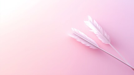 A serene, pastel background featuring delicate white feathers, symbolizing lightness and tranquility.