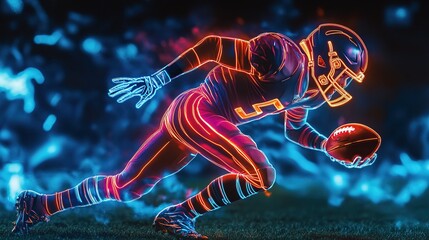 Neon Football Player 