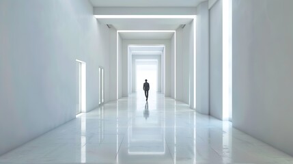 Fototapeta premium White Abstract Geometric Architecture - a captivating and modern indoor scene. The geometric shapes create an engaging and stylish atmosphere.
