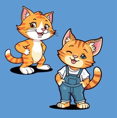 Obraz premium 2 simpatici gattini cartoon 01