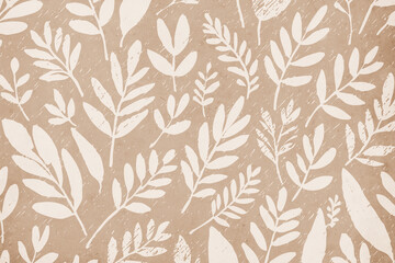 Botanical background. Abstract plant shapes. Minimalist illustration for printing on wall decorations.