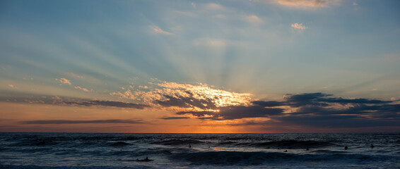 Beautiful sunset over the Atlantic Ocean