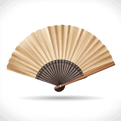 Folding fan isolated on white background. Vector illustration.