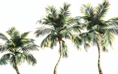 Palm trees isolated on a white background