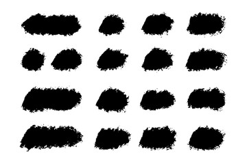 Black Distress Brushes. Grunge Texture. Splash Banner.