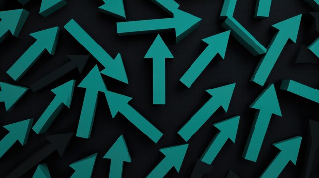 Cluster of black arrows facing left, flat and bold, representing reverse direction, navigation cues, and movement in 2D style