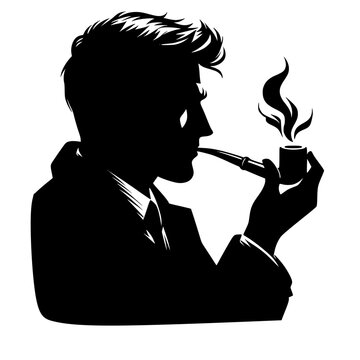 recommend clip art: silhouette of a person smoking pipe