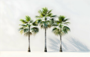 Palm trees isolated on a white background