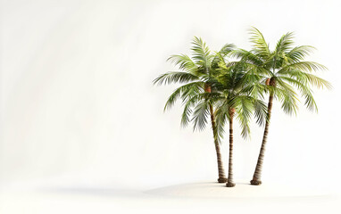 Obraz premium 3D rendering of three palm trees isolated on a white background