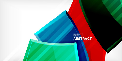 Colorful geometric abstract shapes. Illustration For Wallpaper, Banner, Background, Card, Book Illustration, landing page