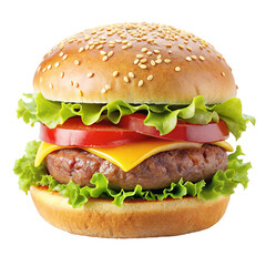 Juicy Bacon Cheeseburger with Special Sauce & Fresh Sesame Bun - Perfect for Your Designs