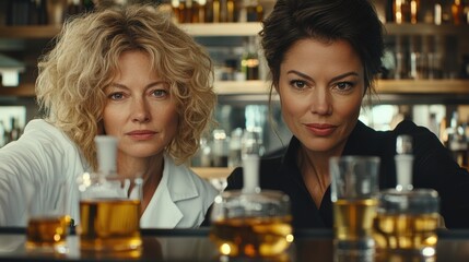 A group of diverse women scientists in a modern laboratory, collaborating and conducting experiments, symbolizing the importance of women in science and their contributions to innovation