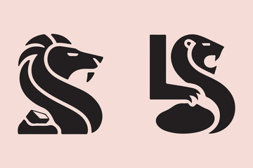 Lion-Inspired Logo Design Concepts with Bold Lettering and Stylized Silhouettes.
