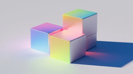 Obraz premium Colorful Abstract Cubes with Light Reflection
