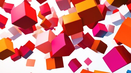 Obraz premium Colorful Floating Cubes in Abstract Space