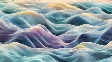 Obraz premium Abstract Waves of Colorful Curves in Motion
