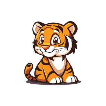  cartoon  tiger  with vector  imagr