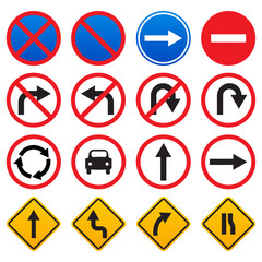 Road Traffic signs vector collection