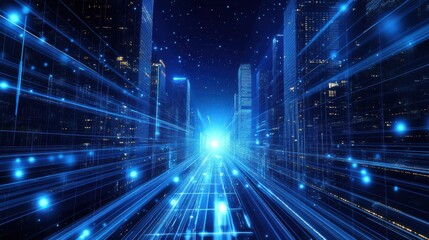 Technology Concept Background in Abstract Blue Style.