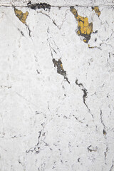 Obraz premium grunge white wall background with cracked details, no person