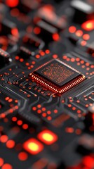 Obraz premium Explore the Intricacies of Technology with a Stunning Circuit Board Close-Up