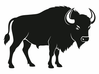 buffalo silhouette silhouette vector illustration