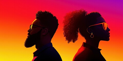 Diverse Individuals Showcase Unique Styles Against Vibrant Background