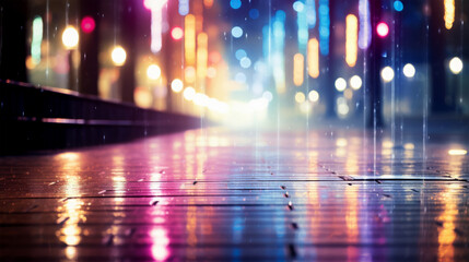 street with cityscape on night background