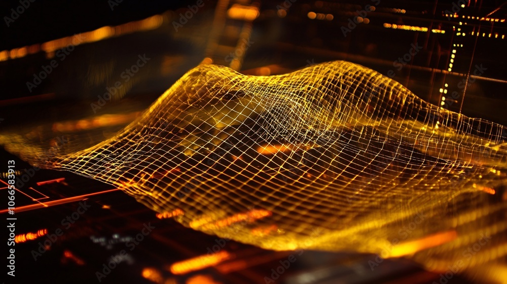 Poster explore the stunning dynamic wave patterns in vibrant neon colors that illuminate modern digital art