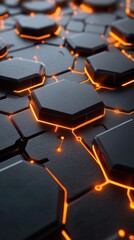High-tech polygonal surface with glowing connections, perfect as a sleek technology background
