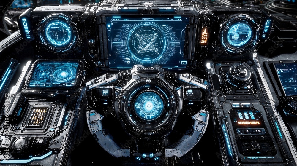 Poster Scientists explore advanced holographic technologies in a futuristic laboratory environment for innovative discoveries