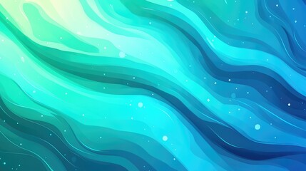 Obraz premium Abstract Waves in Blue and Green Shades of Color