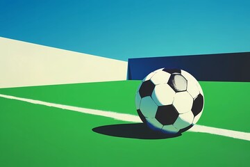 Soccer-themed layout background with a minimalist style, incorporating abstract shapes and dynamic textures to enhance sports-related digital and print projects