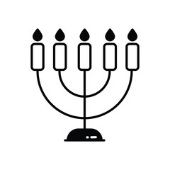 Hanukkah Menorah vector icon stock illustration