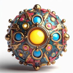 Obraz premium sphere with ornament on a white background