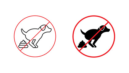 no dog poop icon sign vector