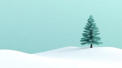 Fototapeta premium Minimalist Winter Scene with a Single Tree