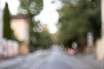 abstract unfocused bokeh of blurred street outdoor environment space