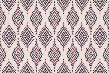 Fototapeta premium Ethnic fabric pattern seamless traditional. Ikat style, native tribal. for background, carpet, clothing, batik, texture.
