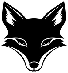 black fox or wolf head without background