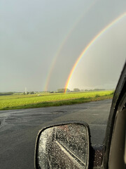 Double Rainbow Over Verdant Fields