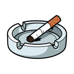 Cigarette in Ashtray Illustration