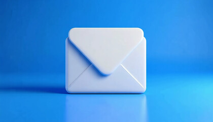 3d email icon on a blue background, symbolizing digital communication