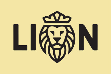Crowned Lion Logo Design - Majestic and Powerful Branding Symbol.